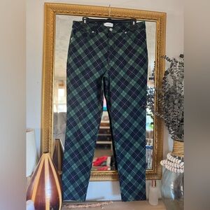 Crown & Ivy Green Plaid High Rise Women Jeans